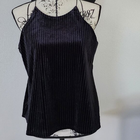 BLUES AND GREYS T-STRAP TOP - Picture 1 of 4